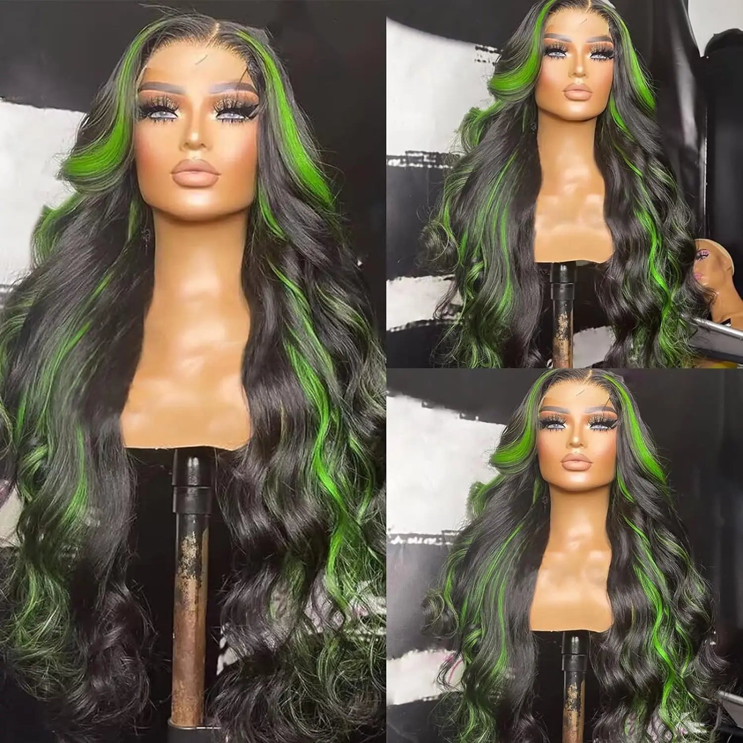 13X6 Lace Front Wig Highlight Black with Red Blonde Wig Synthetic 13x4 Lace Front Wigs Pre Plucked With Hairline Women's Wig