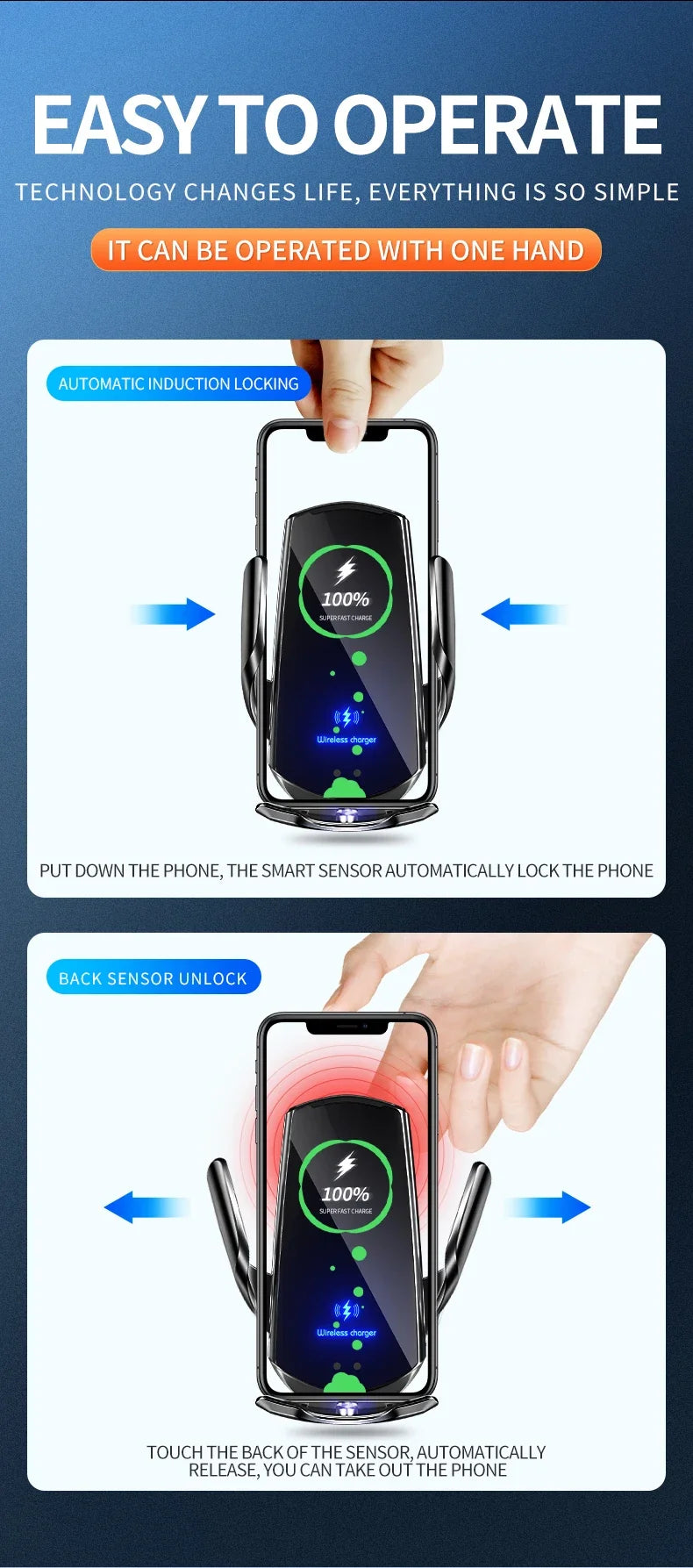 30W Car Wireless Charger Magnetic Automatic Car Mount Phone Holder Mobile Phone Accessrios Infrared Induction for iPhone Xiaomi