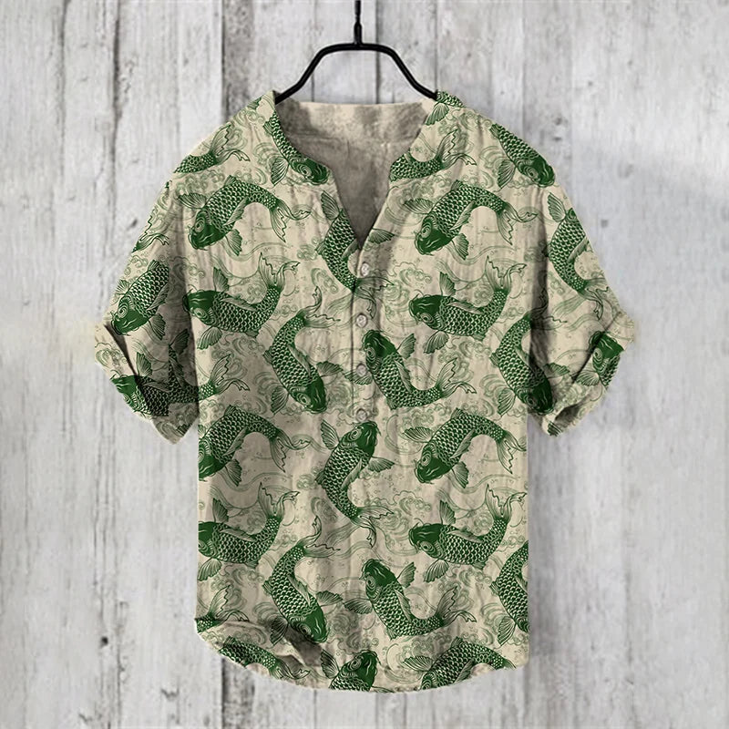 Henry Shirt - Men's Short sleeved T-shirt, Casual Art Printed Shirt, Summer Elegant Fashion Clothing Top, S-5XL