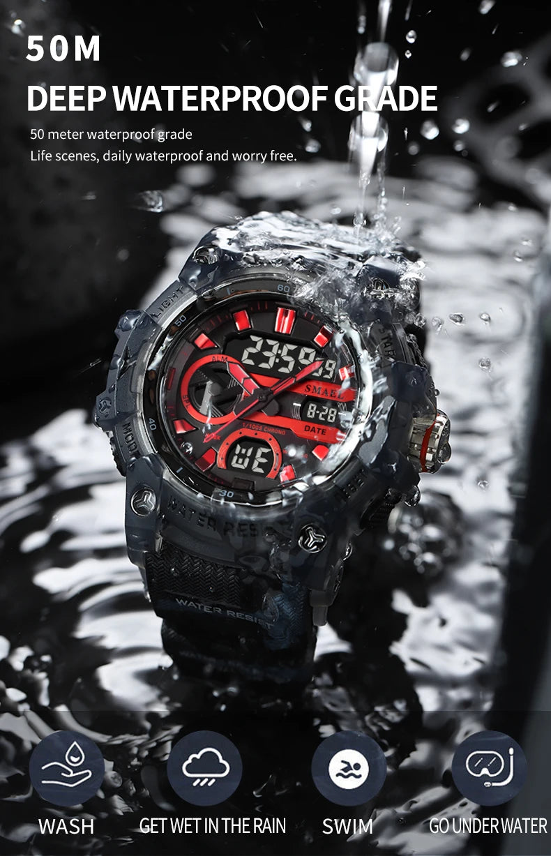 Sport Watches Waterproof SMAEL Brand Dropshipping Watch Stopwatch Alarm Clock 8086 Young Fashion Quartz Wristwatches