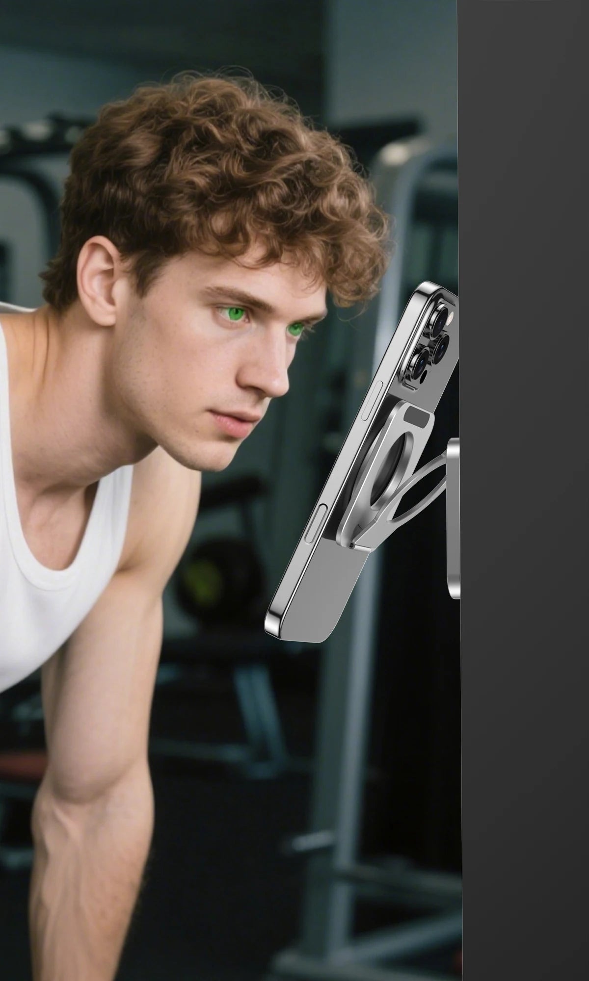 Foldable Double Sided Magnetic Phone Holder for Magsafe Gym Treadmill Universal Folding Car Holder Magnetic Smartphone Stand