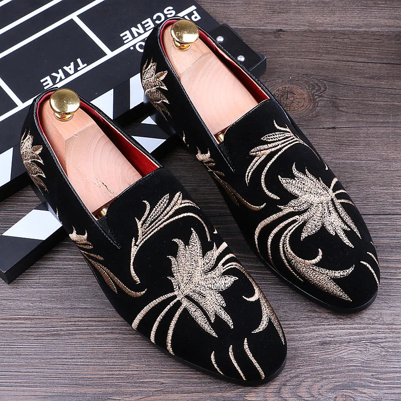 men fashion party banquet dress soft leather shoes slip on smoking slippers breathable summer lazy shoe trend loafers chaussure