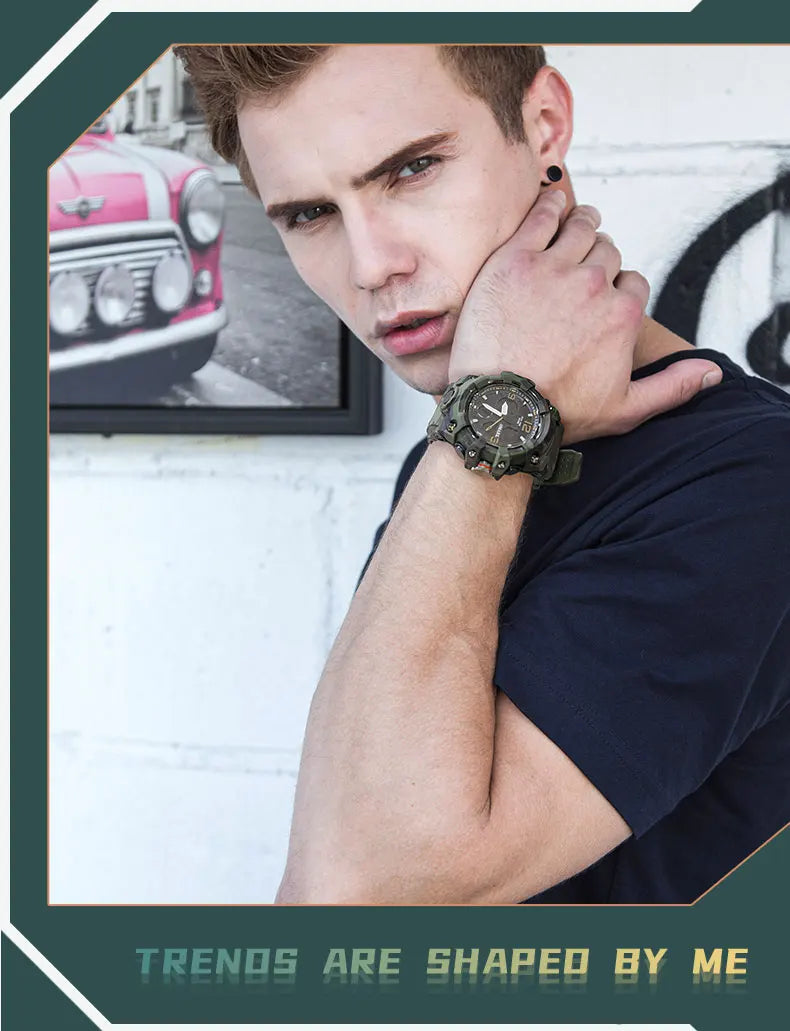SMAEL Military Watch for men 50M Waterproof Clock Male S Shock 8008 electronics Digital Watches LED Men's Watches Military Army