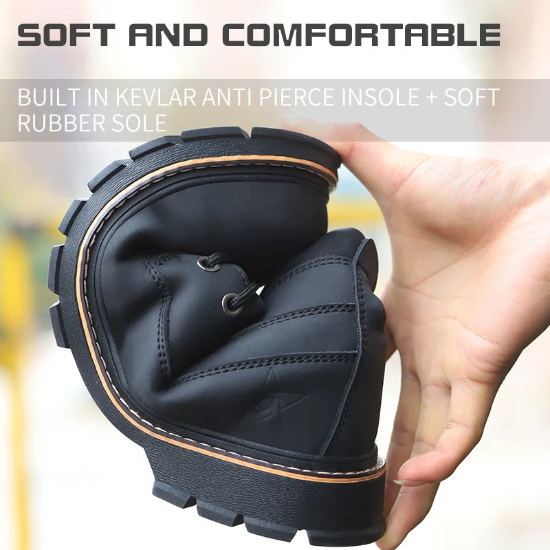 Latest Design Winter Plush Safety Boots Men Waterproof Steel Toe Indestructible Shoes Anti Smashing Puncture Proof Male Footwear