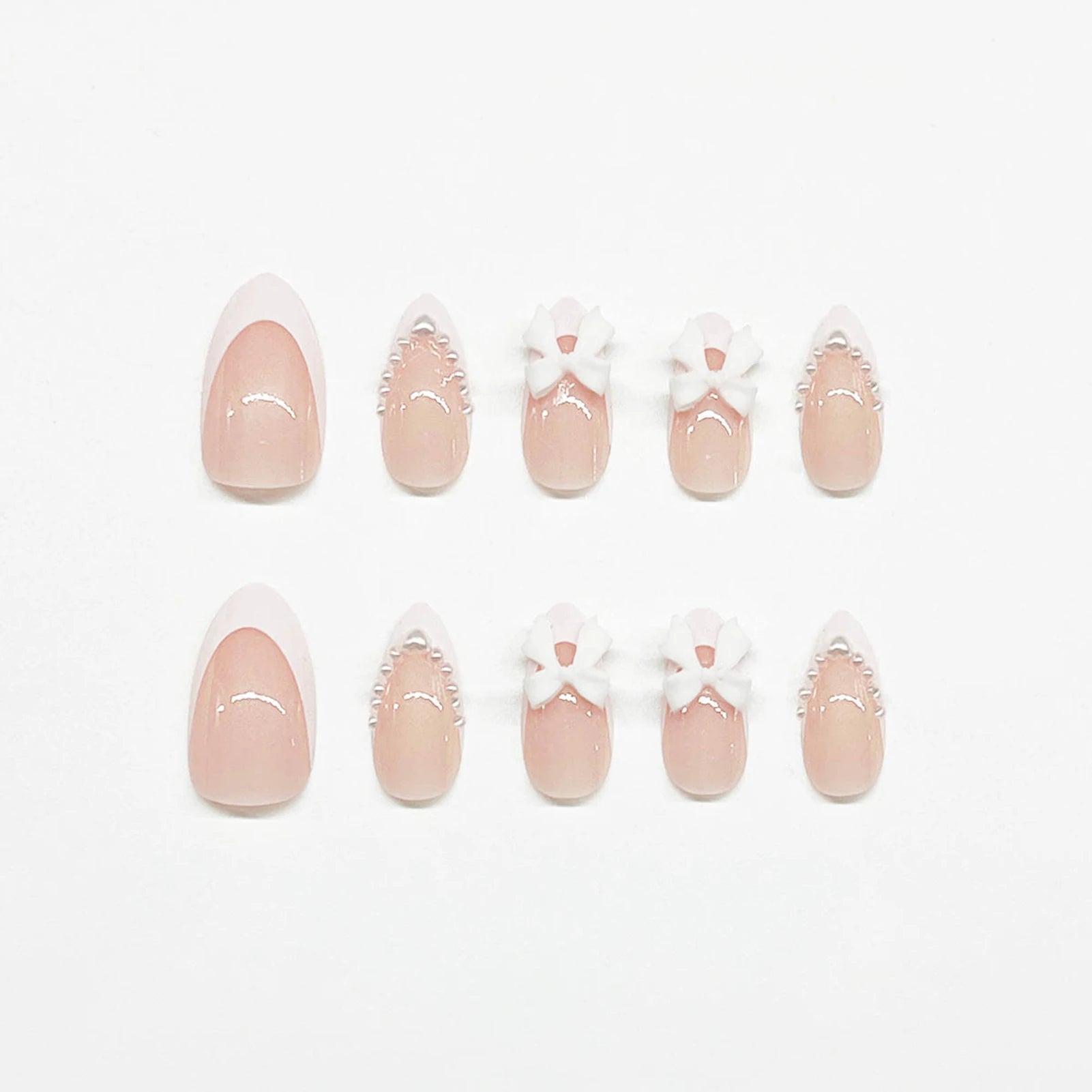 24pcs/1set Nude Press On Nails With White Tip Lightweight And Easy To Stick Fake Nail For Women And Girl Nail Salon Diy Nails