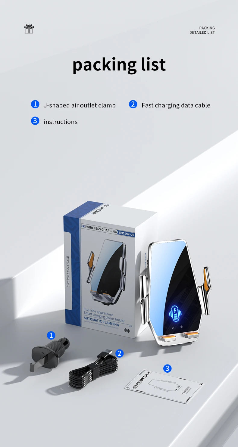Max 66W Magnetic Head Car Phone Holder 15W Wireless Charger Touch Control Infrared Sensing Motor Vehicle Stand for iPhone Xiaomi