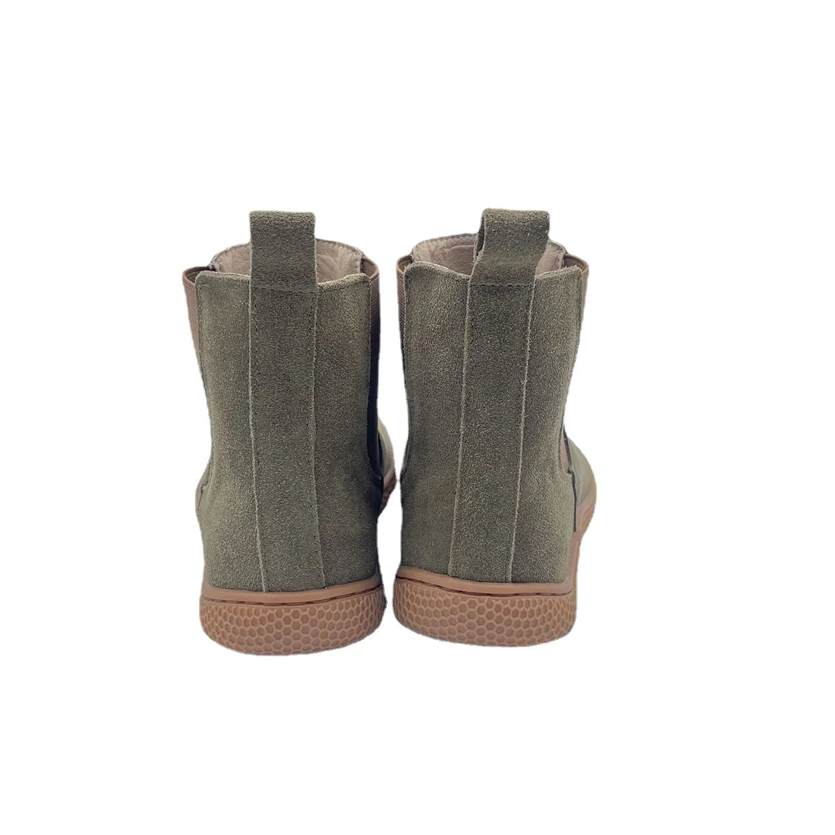 Tipsietoes Chelsea Barefoot Spring Autumn Genuine Cow Suede Waterproof Leather Boots With Leather Linning Inside For Women
