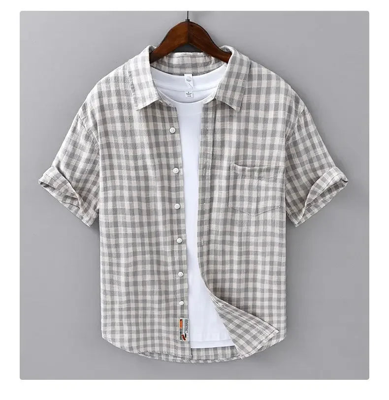 Shirt Short-sleeved Men's Summer 2025 New Trendy Brand Top Casual Lapel Youth High-end Feeling