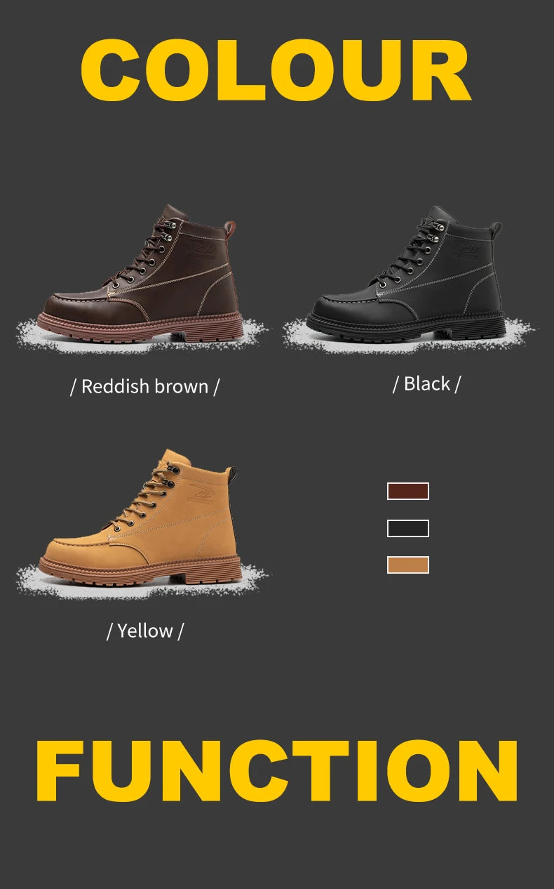 Latest Design Winter Plush Safety Boots Men Waterproof Steel Toe Indestructible Shoes Anti Smashing Puncture Proof Male Footwear