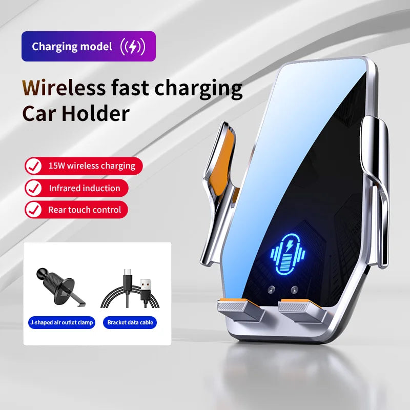 Max 66W Magnetic Head Car Phone Holder 15W Wireless Charger Touch Control Infrared Sensing Motor Vehicle Stand for iPhone Xiaomi