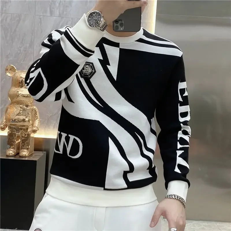 Slim Fit Male Sweatshirt Harajuku Fashion Men's Pullover Winter Emo Sweat Shirt Designer High Quality Warm Streetwear Luxury Xxl