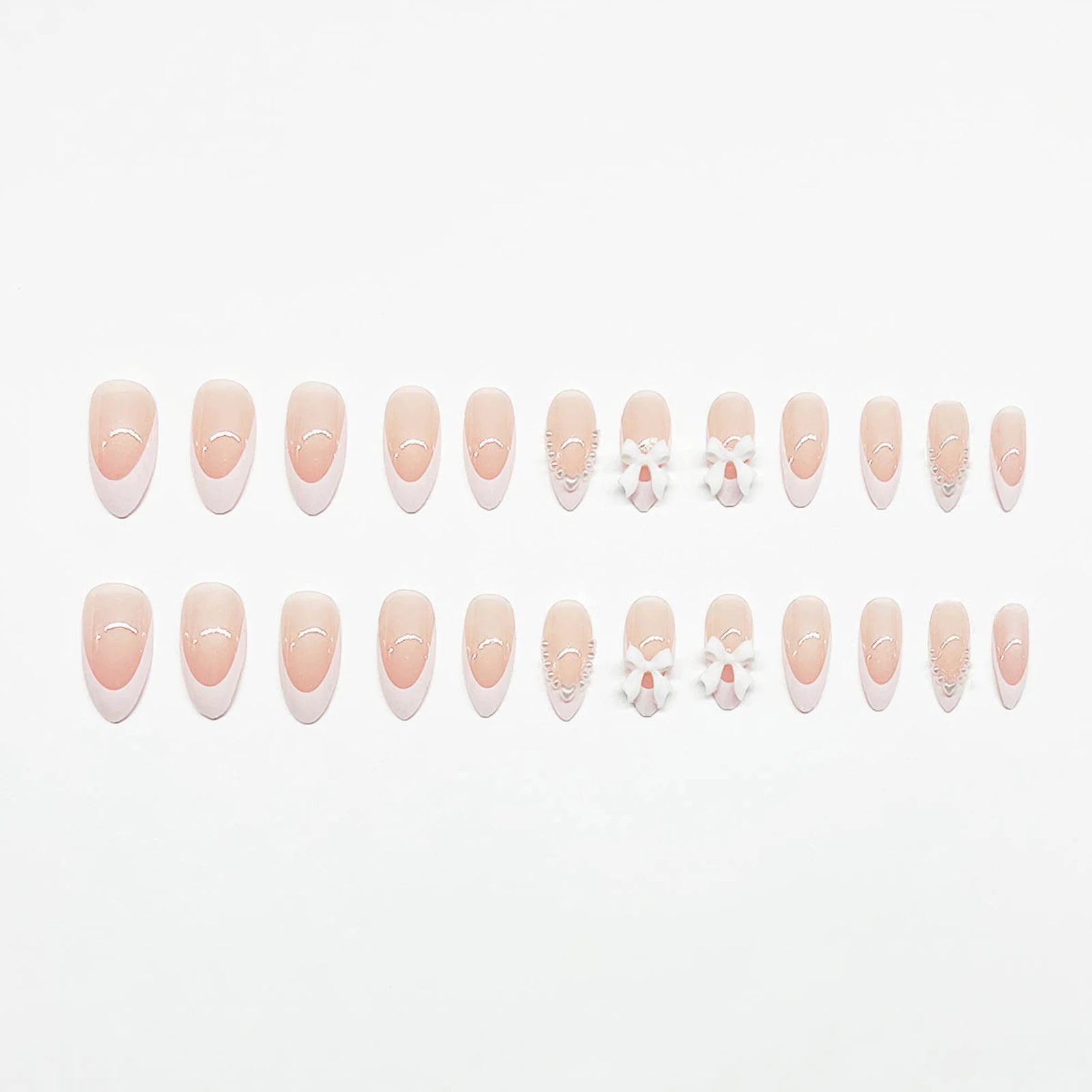 24pcs/1set Nude Press On Nails With White Tip Lightweight And Easy To Stick Fake Nail For Women And Girl Nail Salon Diy Nails