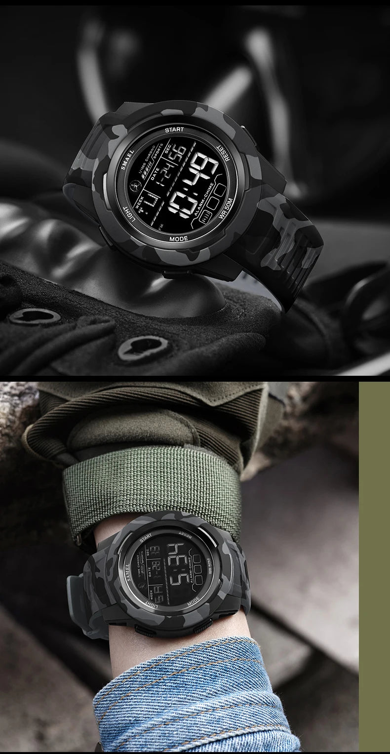 Military Watch Men Sports Watches Digital LED 50M Wateproof 8105C S Shock Resistant Military Watches Amry Men's Wristwatches