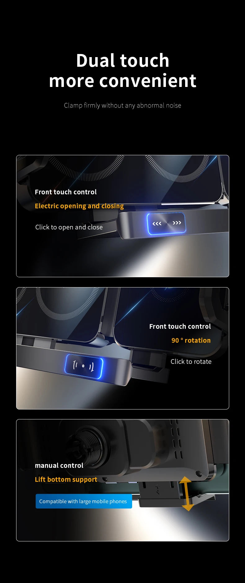 New High Intelligent Mobile Phone/Pad Holder Magnetic Phone Holder for Car Auto Rotating Phone Holder Wireless Car Charger