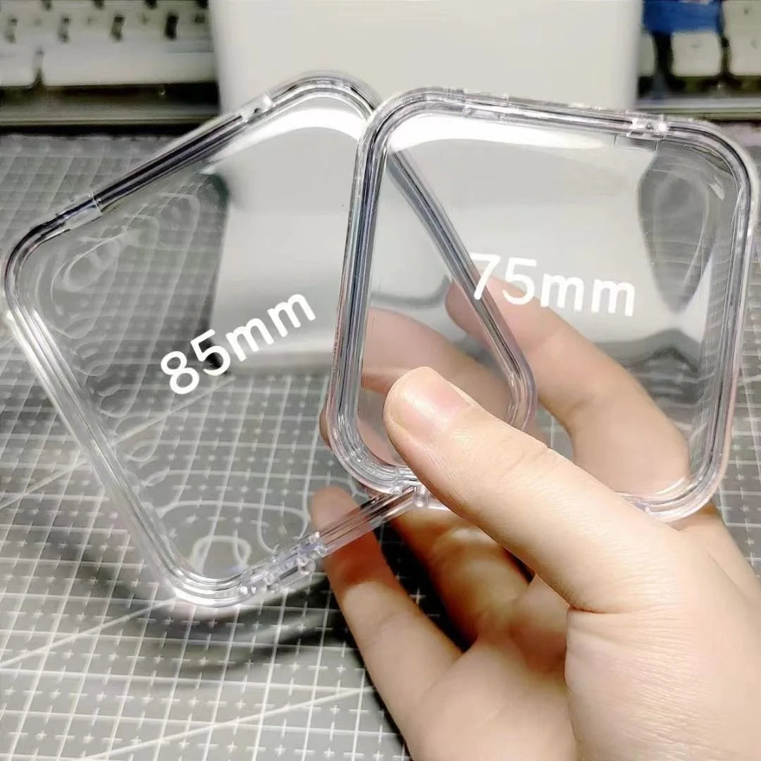 10PCS Press-On Nail Storage Acrylic Boxes with Adhesive Sheets Transparent Clear Nail Boxes Jewelry Storage Tool&Accessories