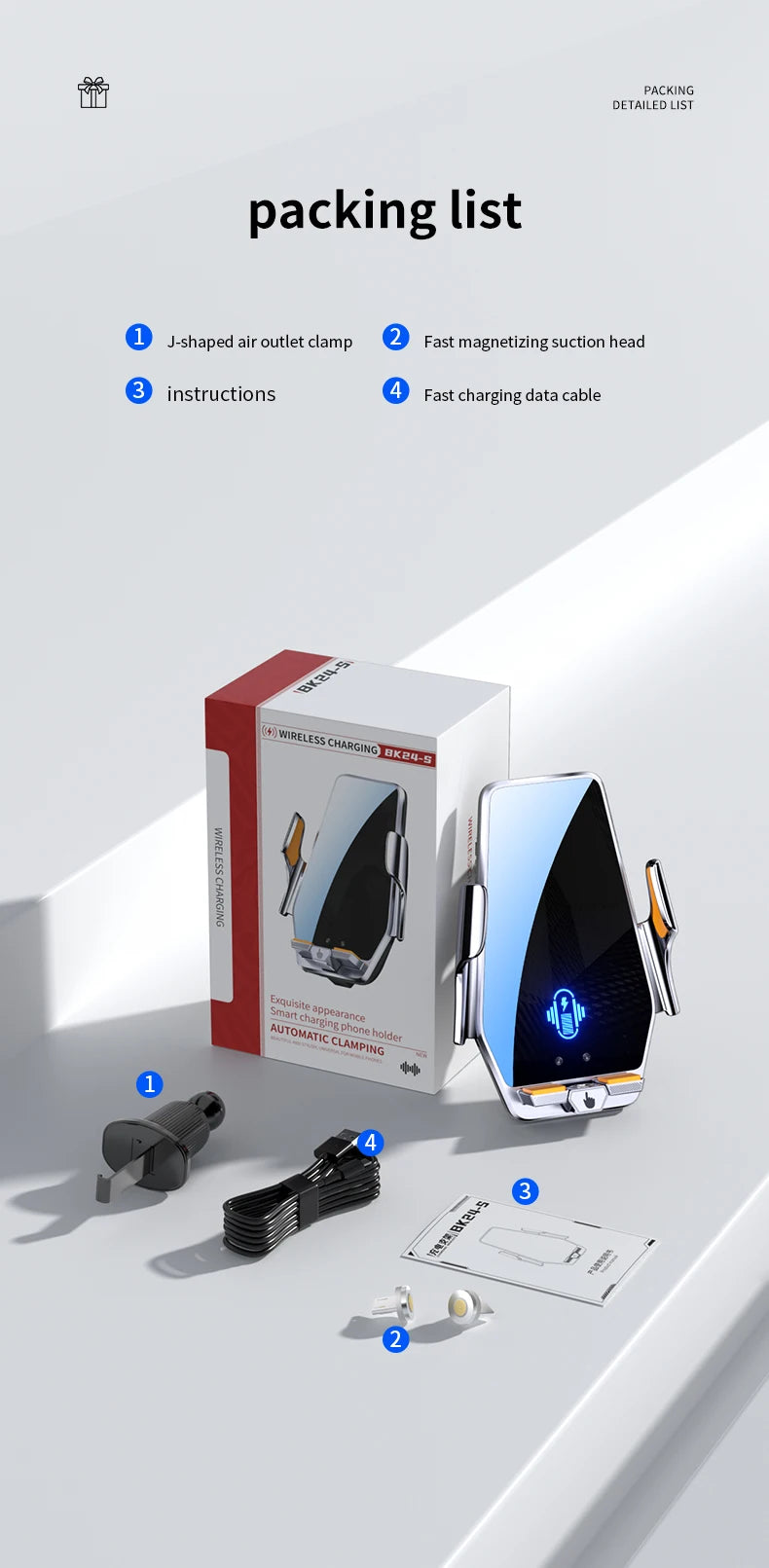 Max 66W Magnetic Head Car Phone Holder 15W Wireless Charger Touch Control Infrared Sensing Motor Vehicle Stand for iPhone Xiaomi