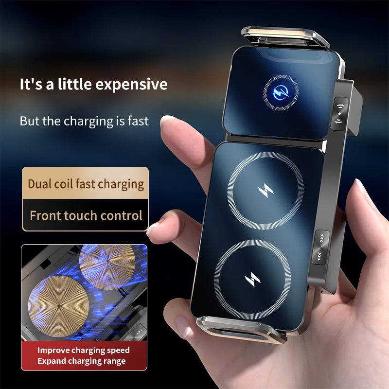 New High Intelligent Mobile Phone/Pad Holder Magnetic Phone Holder for Car Auto Rotating Phone Holder Wireless Car Charger