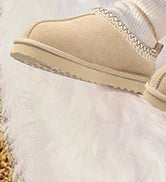 Shevalues Winter Genuine Suede Snow Boots For Women Fuzzy Cozy Warm House Cotton Boots Water Resistant Non-slip Fur Ankle Boots
