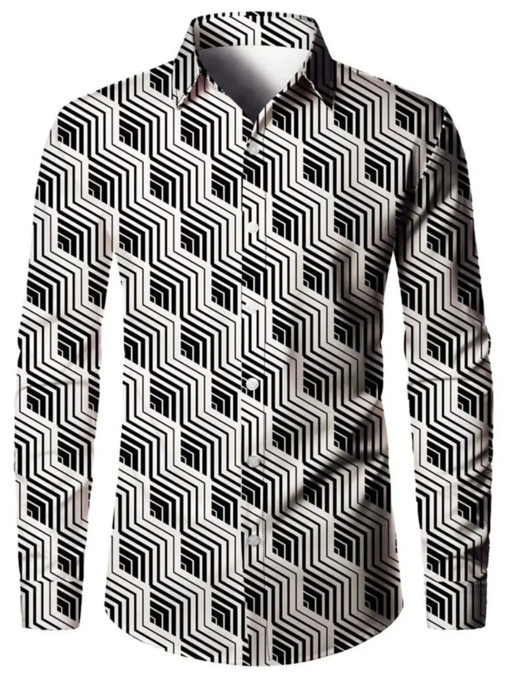 Men's Autumn Long Sve Printed irt Loose Fit Breathable Youthful Sle Casual Wear Comfortable Polyester Fabric
