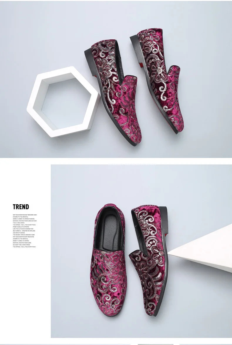 Designer Men's Dress Shoes Luxury Embroidery Men Loafers Italian Brand Wedding Shoes Fashion Party Shoes for Men Oxford Shoe New
