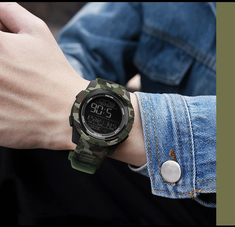 Military Watch Men Sports Watches Digital LED 50M Wateproof 8105C S Shock Resistant Military Watches Amry Men's Wristwatches