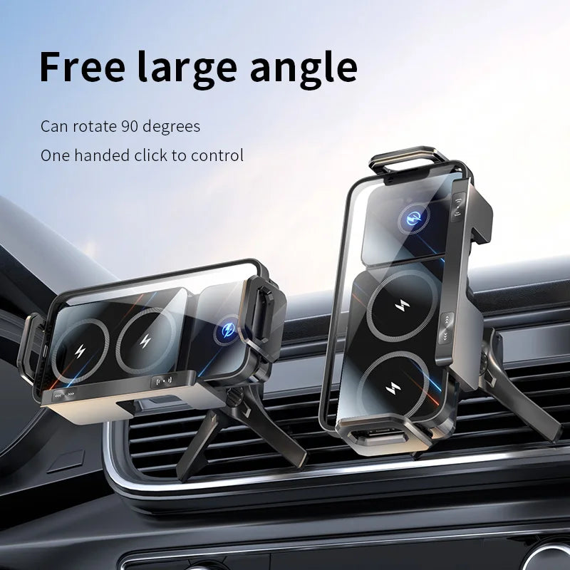 New High Intelligent Mobile Phone/Pad Holder Magnetic Phone Holder for Car Auto Rotating Phone Holder Wireless Car Charger