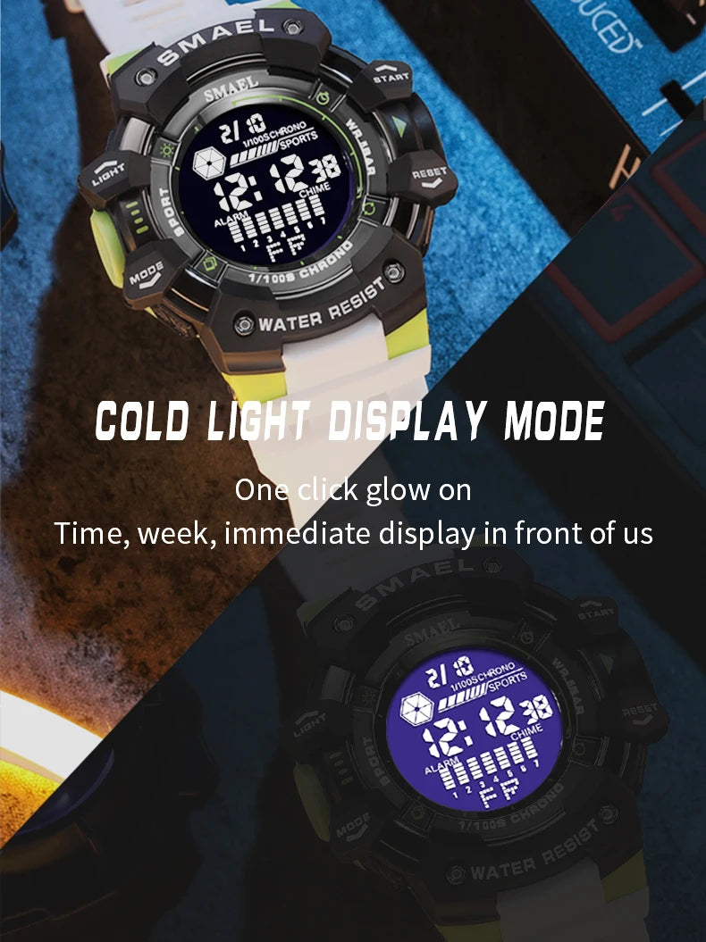 2023 Men Watches Luxury Man Military Watch SMAEL 8050 Waterproof Big Dial Fashion LED Backlight Sport Digital Watch For Men