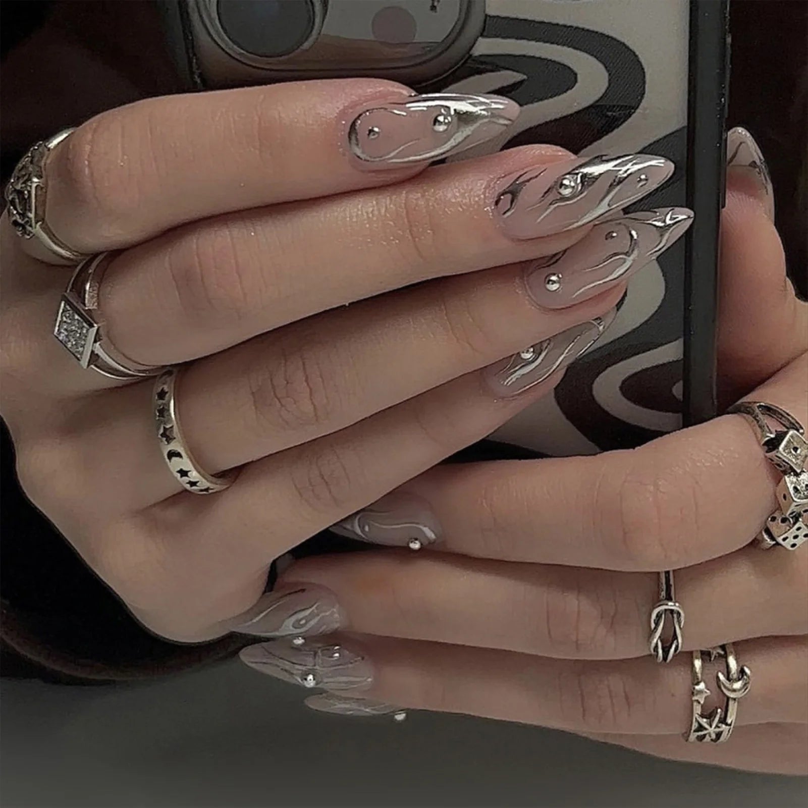 24pcs/1set Nude Press On Nails With White Tip Lightweight And Easy To Stick Fake Nail For Women And Girl Nail Salon Diy Nails