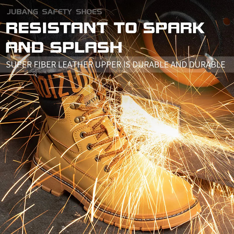 Latest Design Winter Plush Safety Boots Men Waterproof Steel Toe Indestructible Shoes Anti Smashing Puncture Proof Male Footwear