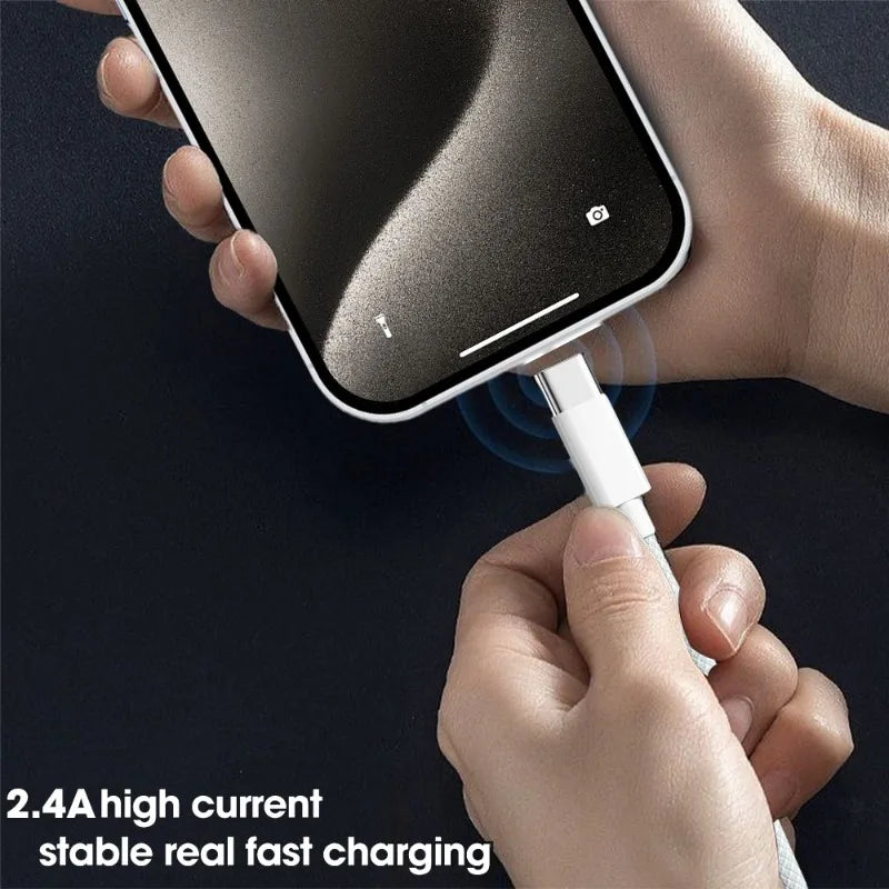 Original For APPLE iPhone 15 16 Pro MAX Plus Carplay Cable USB C Mobile Phone Fast Charging Nylon Braided Cables For Car Play