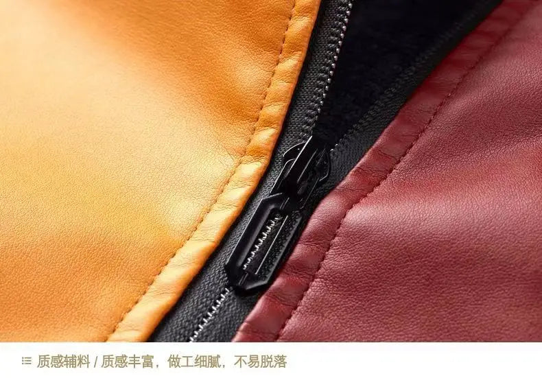 2024 Winter New PU Leather Men's Jackets Winter Fake Fur One Jacket Thickened Warm Turn Collar Coat Men's Padded Leather Jacket