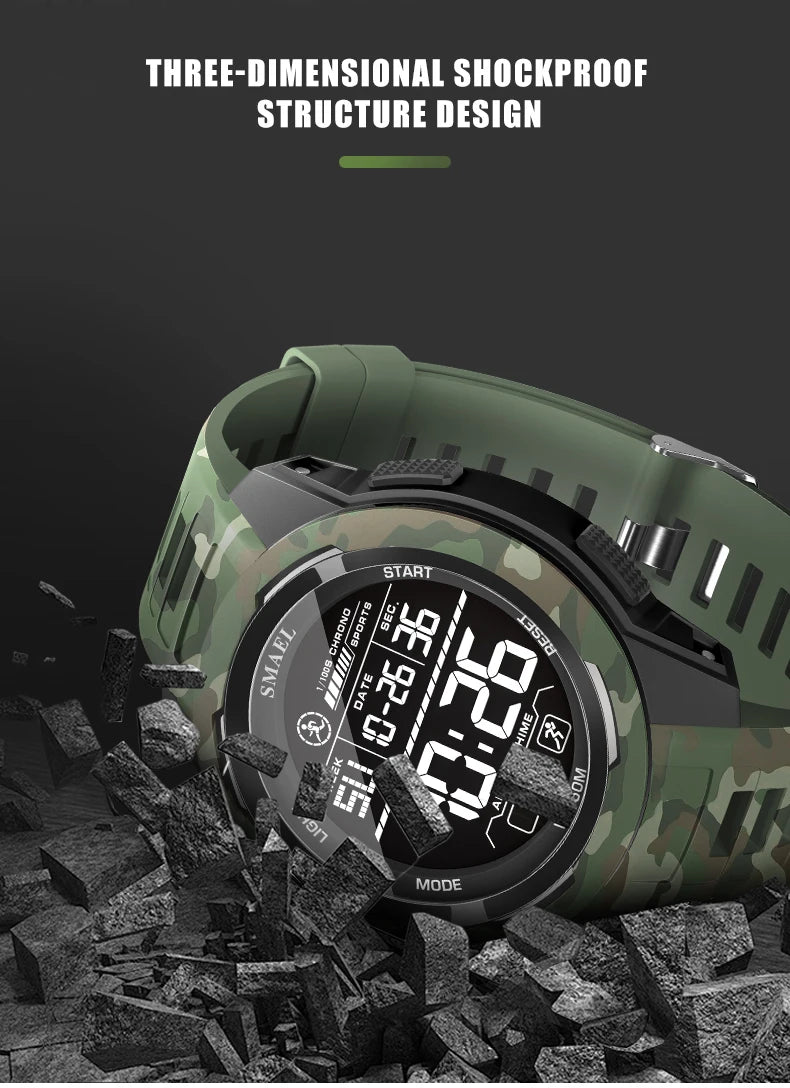 Military Watch Men Sports Watches Digital LED 50M Wateproof 8105C S Shock Resistant Military Watches Amry Men's Wristwatches