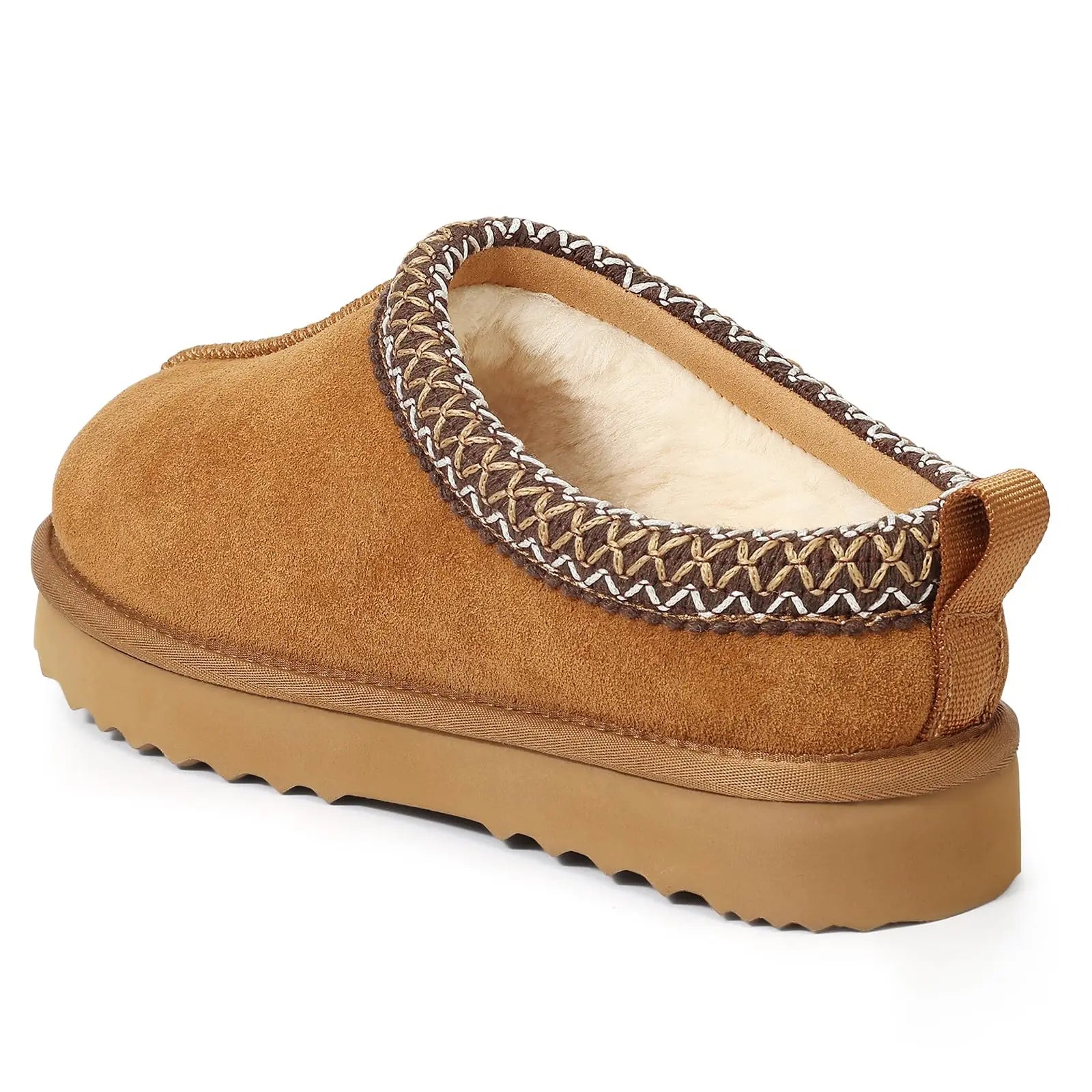 Shevalues Winter Genuine Suede Snow Boots For Women Fuzzy Cozy Warm House Cotton Boots Water Resistant Non-slip Fur Ankle Boots