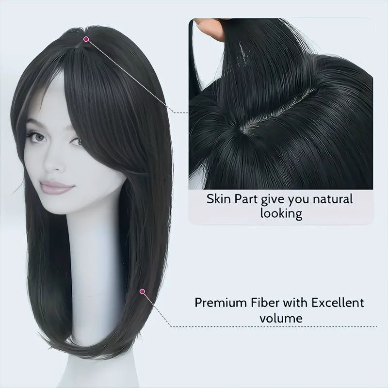 Wigs for women short straight hair wigs heat-resistant synthetic fiber easy to care for daily party stage performance 12 inches