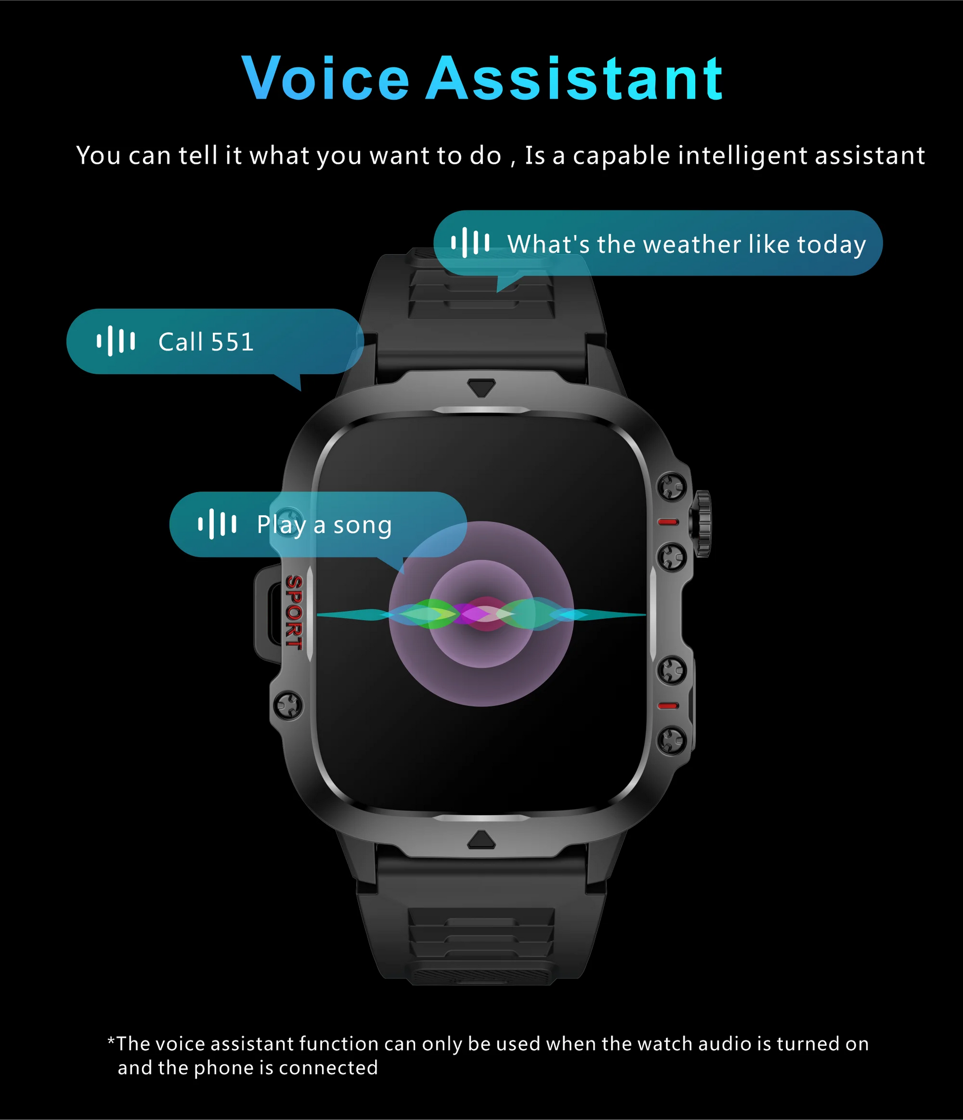 2025 Rugged Military Smart Watch Men Outdoor Watches lP68 Waterproof 2.01" Al Voice Bluetooth Call Smartwatch For Android lOS