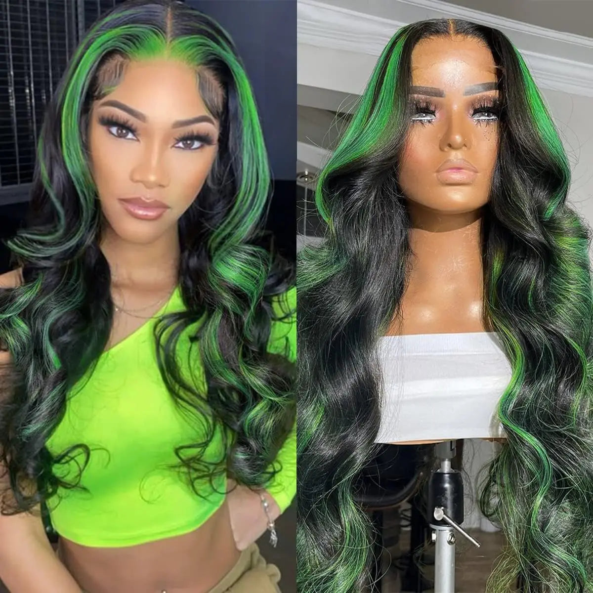 13X6 Lace Front Wig Highlight Black with Red Blonde Wig Synthetic 13x4 Lace Front Wigs Pre Plucked With Hairline Women's Wig