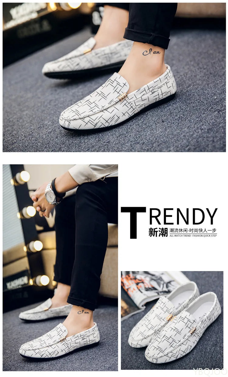 2025 Male Fashion Casual Shoes Handmade Comfy Mens Loafers New Slip on Man Walking Shoes Trend Man Driving Flats Moccasins Homme