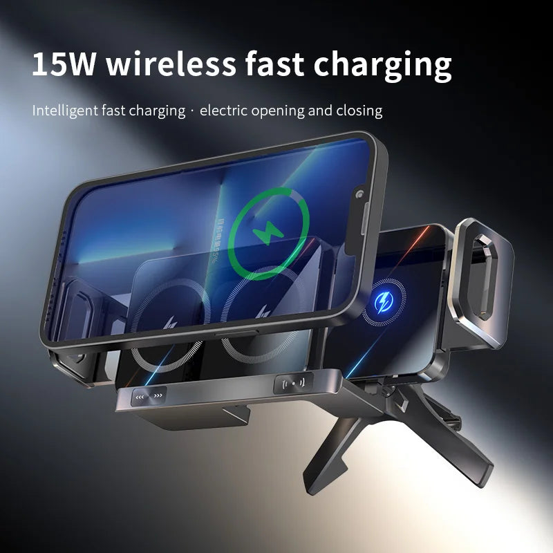 New High Intelligent Mobile Phone/Pad Holder Magnetic Phone Holder for Car Auto Rotating Phone Holder Wireless Car Charger
