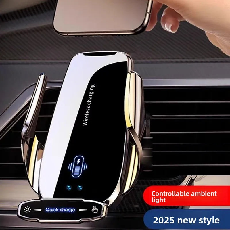 Wireless Charger Car Mount Cell Phone Holder Mobile Support For Car Holder Automotive Electric Induction Auto Clamping For Phone