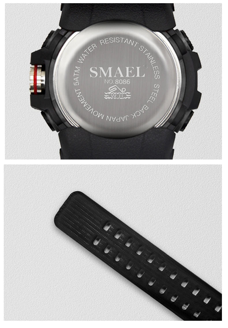 Sport Watches Waterproof SMAEL Brand Dropshipping Watch Stopwatch Alarm Clock 8086 Young Fashion Quartz Wristwatches