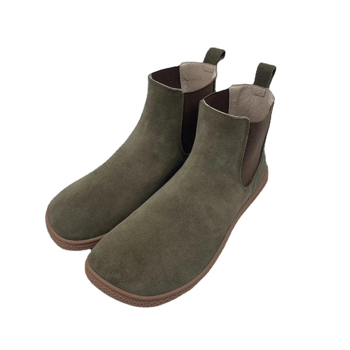 Tipsietoes Chelsea Barefoot Spring Autumn Genuine Cow Suede Waterproof Leather Boots With Leather Linning Inside For Women