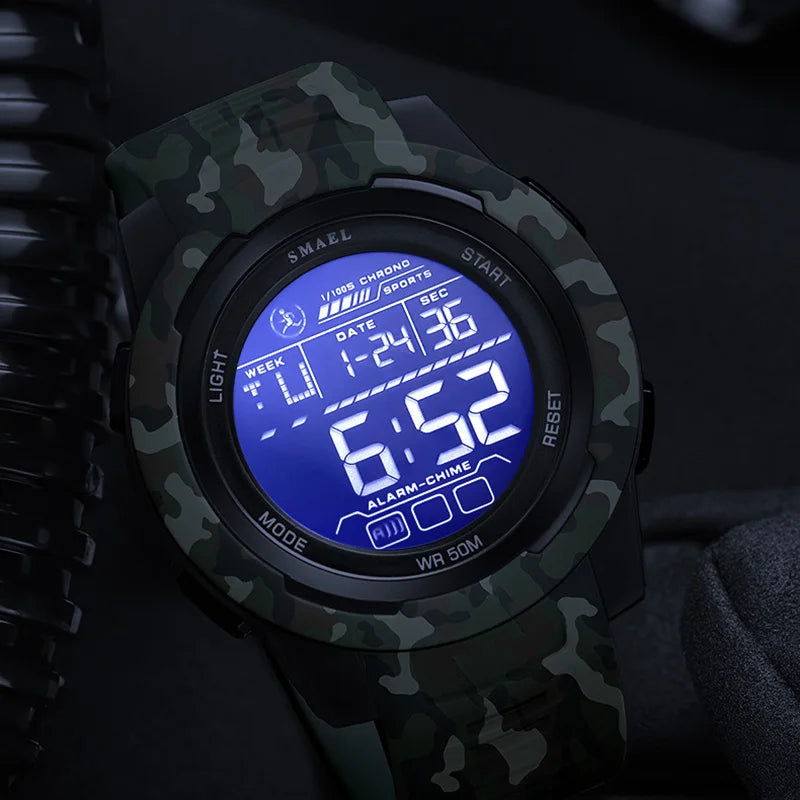 Military Watch Men Sports Watches Digital LED 50M Wateproof 8105C S Shock Resistant Military Watches Amry Men's Wristwatches