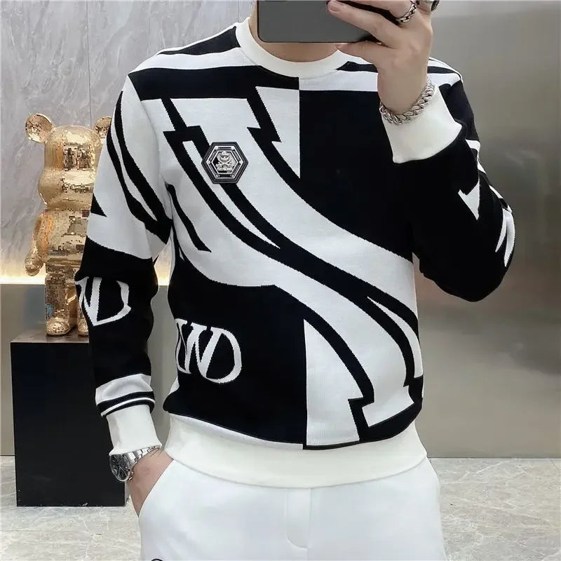 Slim Fit Male Sweatshirt Harajuku Fashion Men's Pullover Winter Emo Sweat Shirt Designer High Quality Warm Streetwear Luxury Xxl