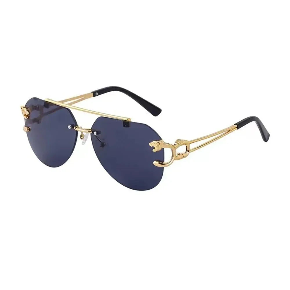Rimless Vintage Sunglasses for Women Luxury Oversized Fashion Glasses Pilot Gradient Outdoor Shades Sun Glasses Gafas De Sol
