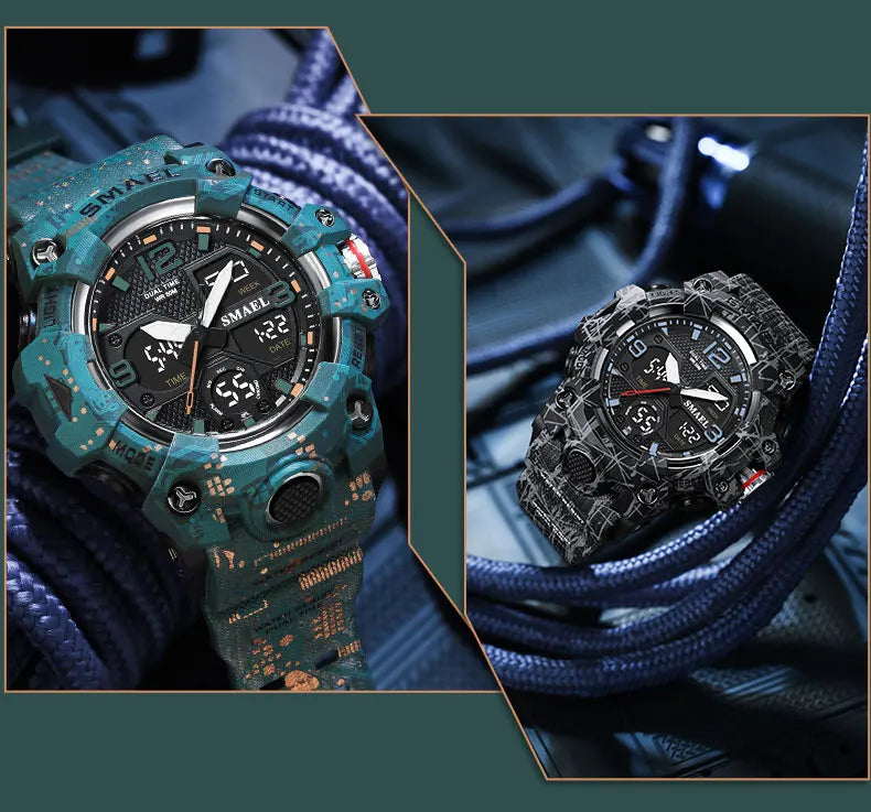 SMAEL Military Watch for men 50M Waterproof Clock Male S Shock 8008 electronics Digital Watches LED Men's Watches Military Army