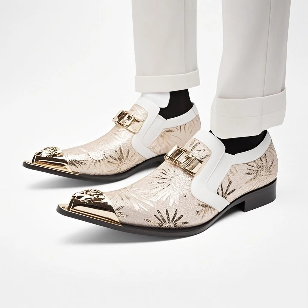 COOGERLOVE Luxury Business Men Dress Shoes Handmade Genuine Leather Slip On Italian Wedding Flats Oxfords Shoes For Men Sapatos