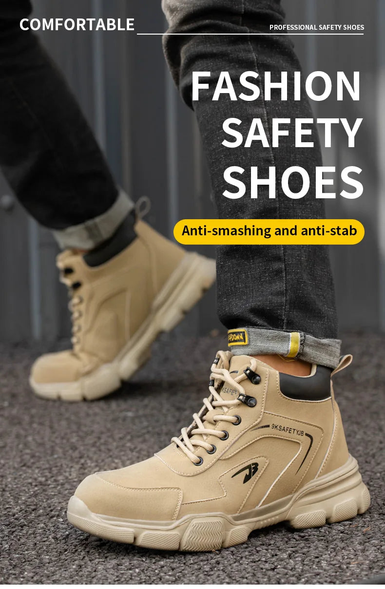 Latest Design Winter Plush Safety Boots Men Waterproof Steel Toe Indestructible Shoes Anti Smashing Puncture Proof Male Footwear