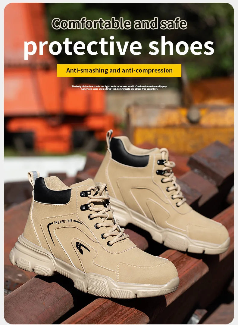 Latest Design Winter Plush Safety Boots Men Waterproof Steel Toe Indestructible Shoes Anti Smashing Puncture Proof Male Footwear