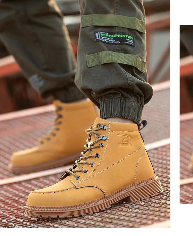 Latest Design Winter Plush Safety Boots Men Waterproof Steel Toe Indestructible Shoes Anti Smashing Puncture Proof Male Footwear