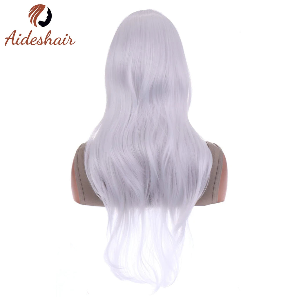 Aideshair synthetic wig  Fashion Wigs 28" 70cm Long Wavy Curly Hair Heat Resistant Wig Cosplay Wig For Women With Free Wig Cap